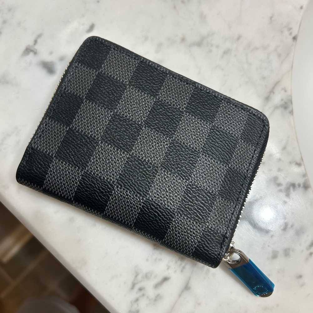 Checkered Black and Gray Wallet